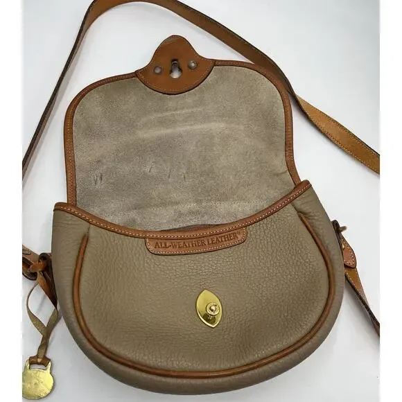 Dooney & Bourke Authenticated Vintage ALW Taupe Saddle Bag Cavalry Troop USA - Picture 8 of 15